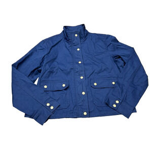 NWT Madewell Womens Navy Blue Long Sleeve Full Zip Twill Utility Jacket Size L